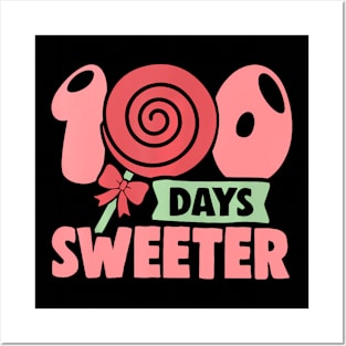 100 Days Sweeter  100th Day of School Teacher Kids Posters and Art